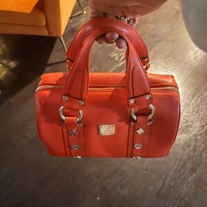 MCM Orange Satchel Bag
